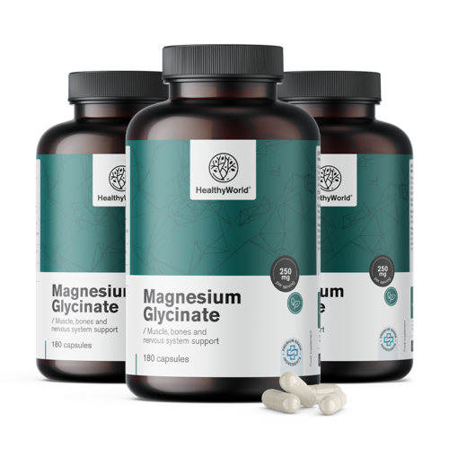 3x Magnezijev glicinat 250 mg, skupaj 540 kapsul