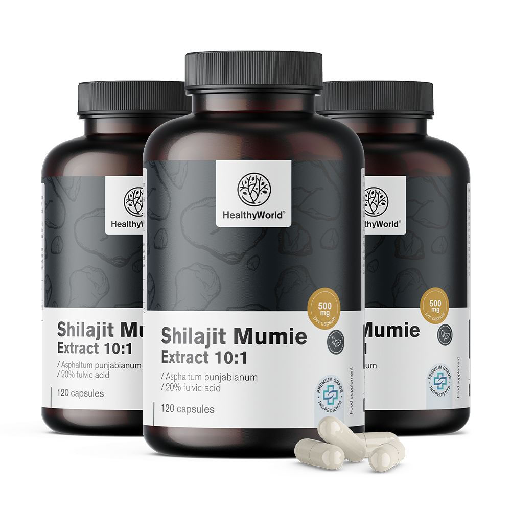 Shilajit Mumie 10:1 v kapsulah