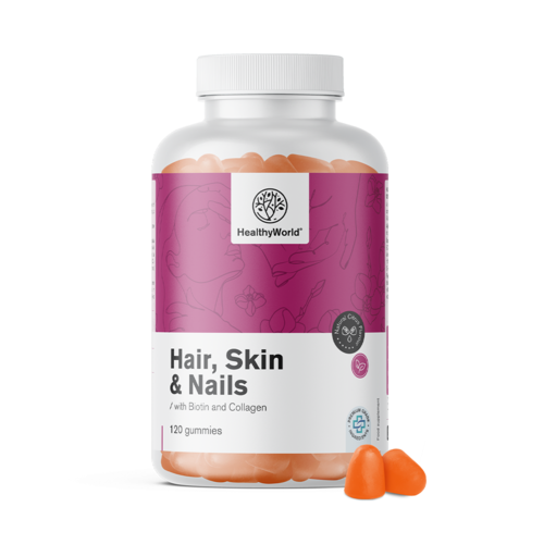 Hair, Skin & Nails – Gumiji za lase, kožo in nohte, 120 gumi bonbonov