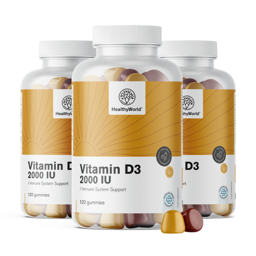 3x Vitamin D3 2000 i.e., skupaj 360 gumi bonbonov