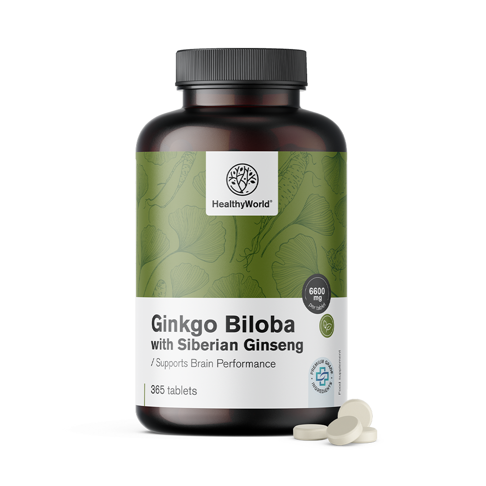 Ginko biloba s sibirskim ginsengom v tabletah