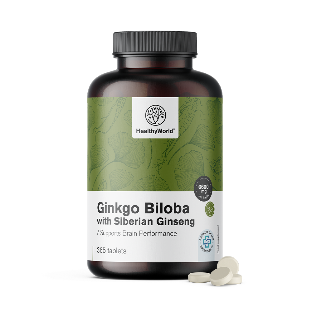 Ginko biloba s sibirskim ginsengom v tabletah