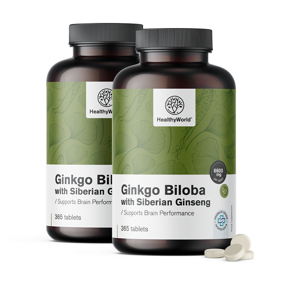 Ginko biloba s sibirskim ginsengom v tabletah