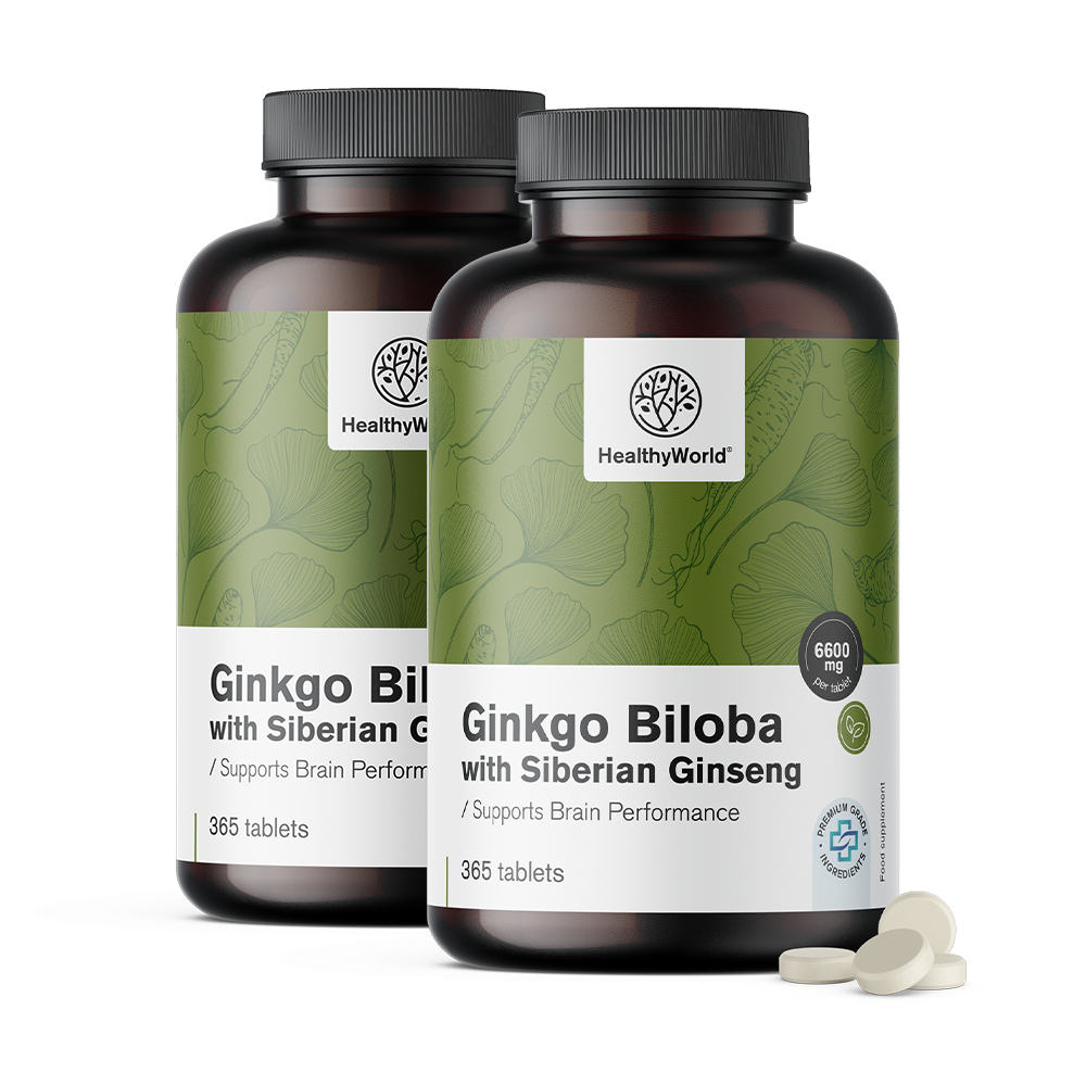 Ginko biloba s sibirskim ginsengom v tabletah