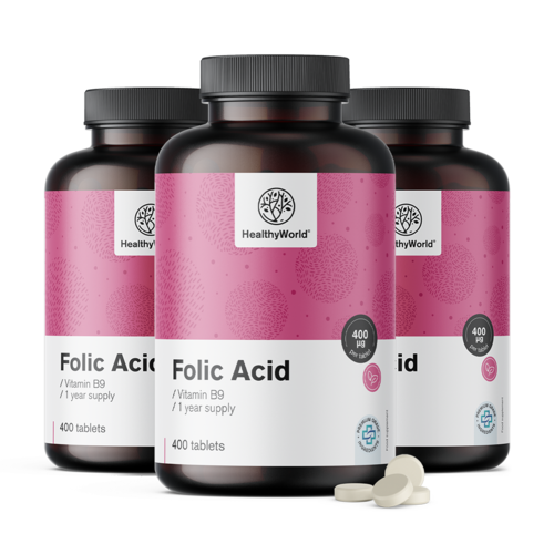 3x Folna kislina 400 µg, skupaj 1200 tablet