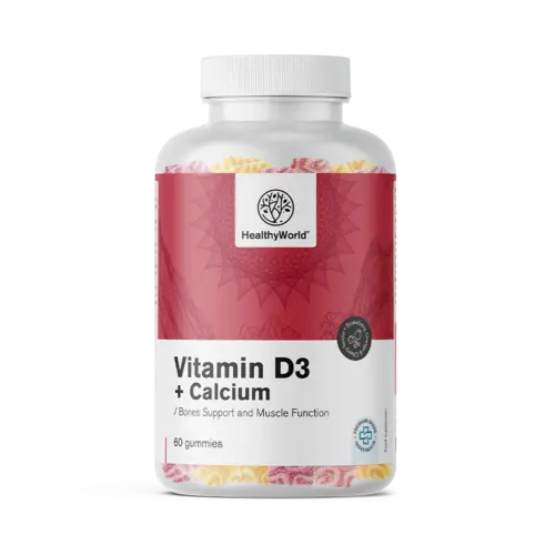 Vitamin D3 + Kalcij, 60 gumi bonbonov