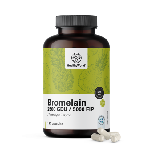 Bromelain 500 mg, 180 kapsul