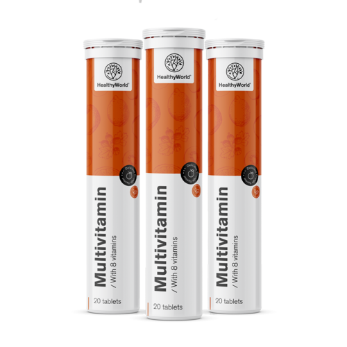3x Multivitamini – šumeče tablete, skupaj 60 šumečih tablet