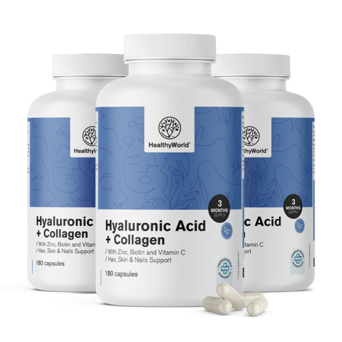 3x Hialuronska kislina + kolagen kompleks, skupaj 540 kapsul