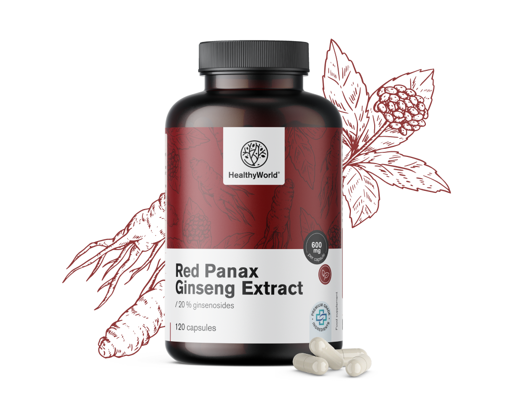 Red Panax Ginseng – izvleček rdečega ginsenga 600 mg