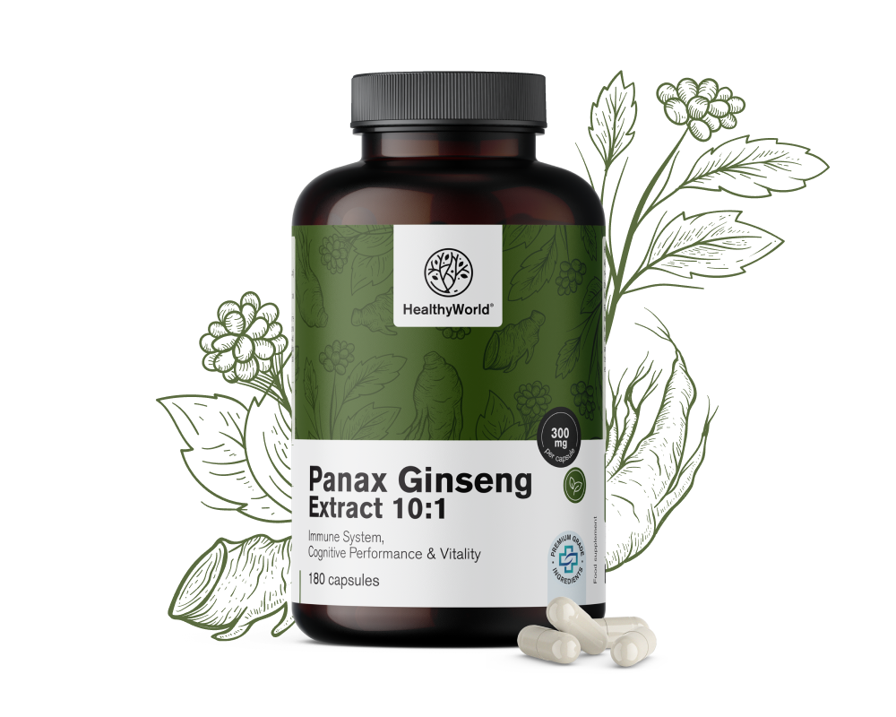 Panax Ginseng 300 mg – izvleček ginsenga 10:1