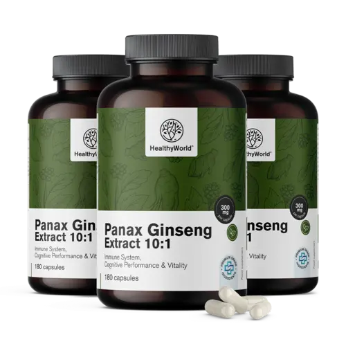 3x Panax Ginseng 300 mg – izvleček ginsenga 10:1, skupaj 540 kapsul