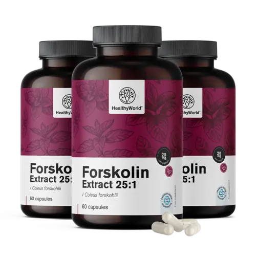 3x Forskolin – iz izvlečka indijske koprive 20 mg, skupaj 180 kapsul