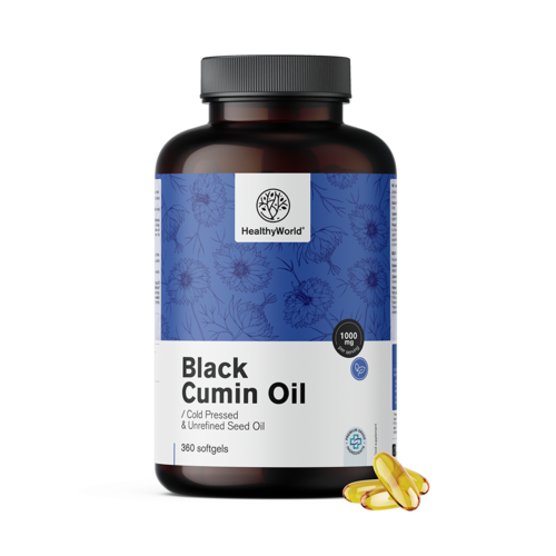 Olje črne kumine 1000 mg, 360 mehkih kapsul