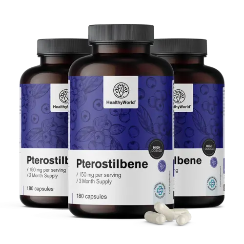 3x Pterostilbene 150 mg, skupaj 540 kapsul