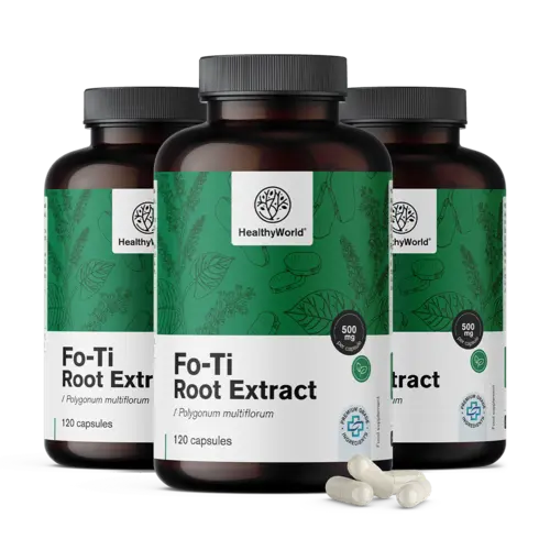 3x Fo-Ti (He Shou Wu) 500 mg, skupaj 360 kapsul