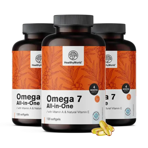 3x Omega-7 All-in-One, skupaj 360 mehkih kapsul
