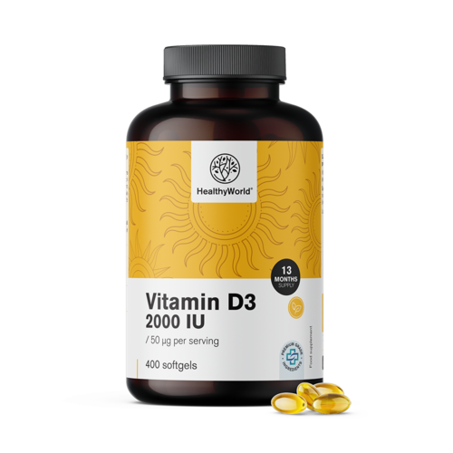 Vitamin D3 2000 i.e., 400 mehkih kapsul