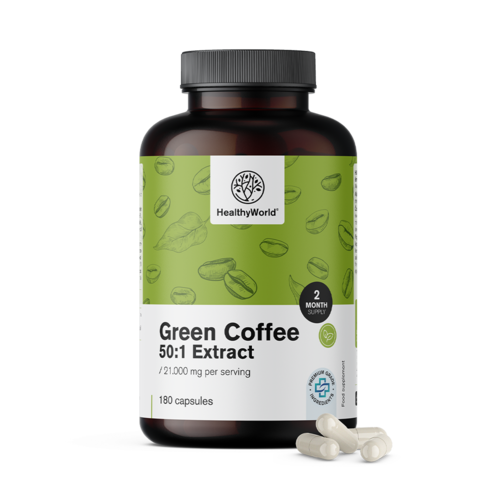 Zelena kava 21.000 mg – izvleček 50:1, 180 kapsul