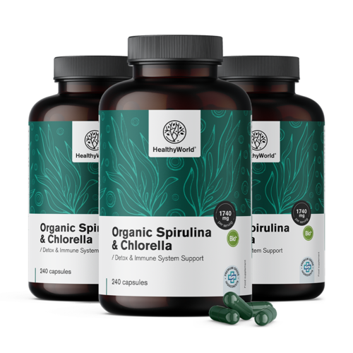 3x Spirulina in chlorella 1740 mg, skupaj 720 kapsul