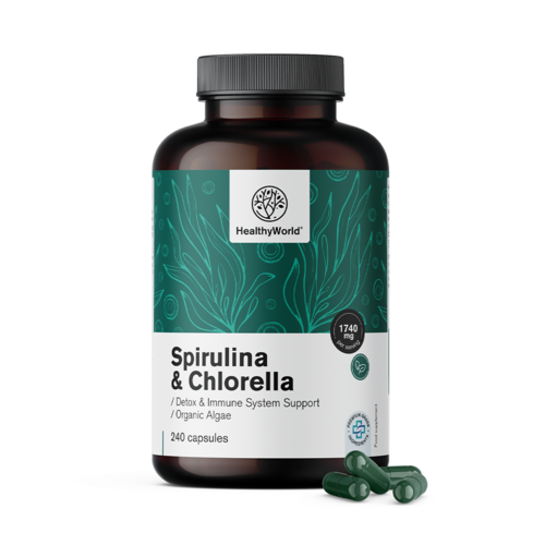 Spirulina in chlorella 1740 mg, 240 kapsul