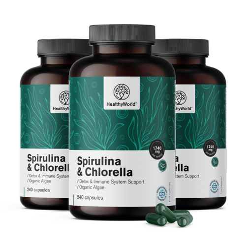 3x Spirulina in chlorella 1740 mg, skupaj 720 kapsul