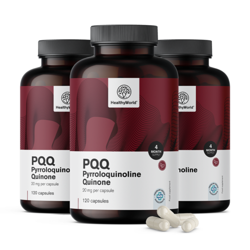 3x PQQ – Pirolokinolin kinon 20 mg, skupaj 360 kapsul